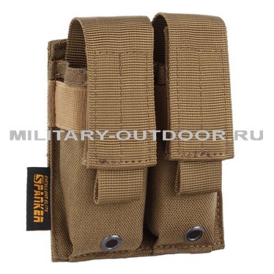 EES Double Pistol Pouch Molle Coyote Brown